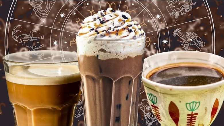 Zodiac calendar and coffee drinks