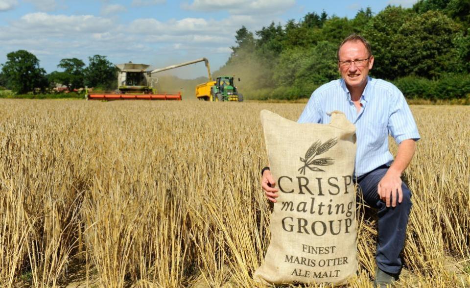 Eastern Daily Press: Former Crisp Malt commercial director Bob King pictured in a barley field at harvest time