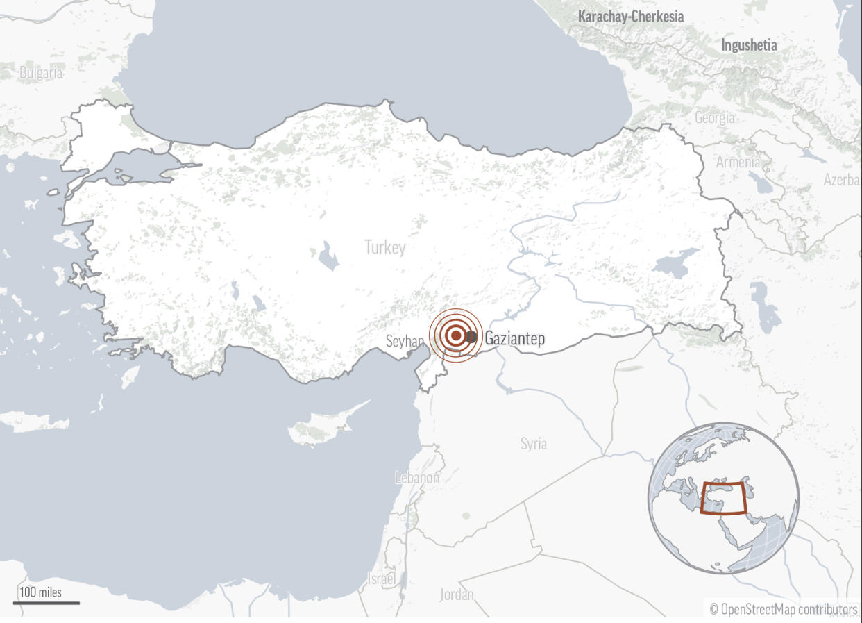 A 7.8 magnitude earthquake shook central Turkey early Monday and was followed by a strong aftershock (AP Graphics)