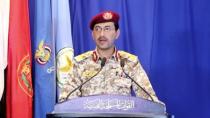 Yahya Saria, the Houthi military spokesperson, speaks during a televised speech in this still image taken from video