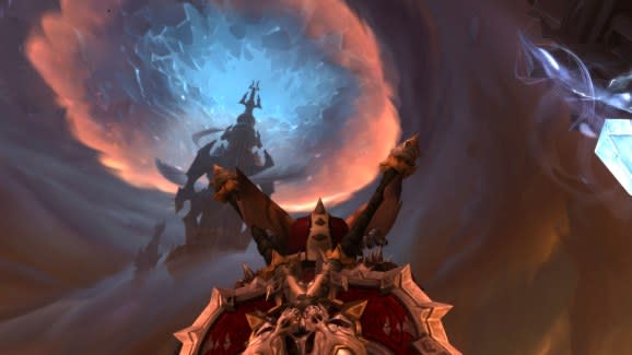 A screenshot of the sky in the Maw in Warcraft: Shadowlands