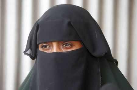 Fartuun Farah reacts as she waits for information about her brother Mohamed Farah, who is missing in the Mediterranean Sea following a recent shipwreck at an unknown location between Libya and Italy, during a Reuters interview at their home in Somalia's capital Mogadishu, April 22, 2016. REUTERS/Feisal Omar