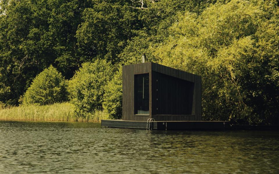 Spot water buffalo from the floating sauna at Fritton Lake