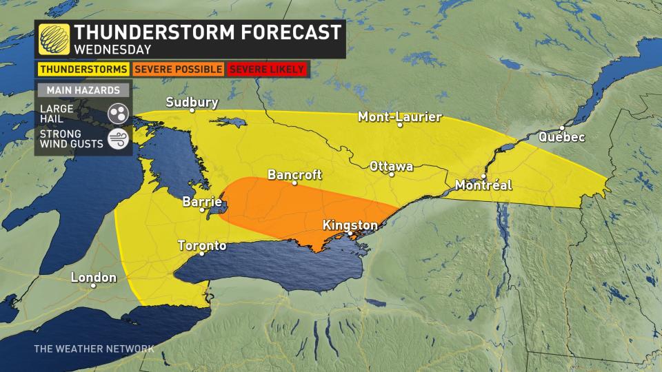 Baron_Ontario storm risk map Wednesday_May 7