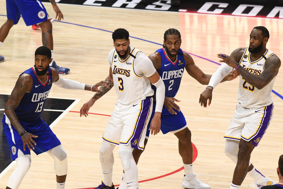 Even a shorthanded matchup between the Clippers and Lakers will be a star-studded affair. (Brian Rothmuller/Icon Sportswire via Getty Images)