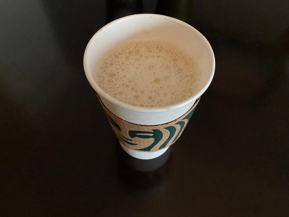 cup of starbucks chai latte