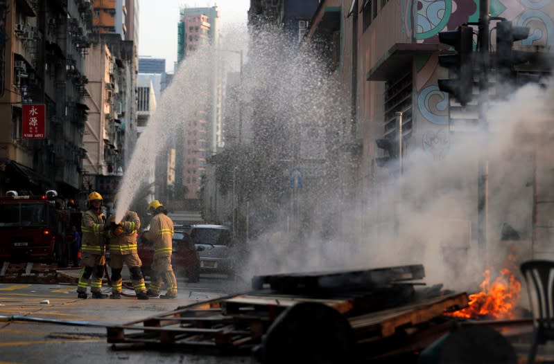 Anti-government demonstrators protest in Hong Kong