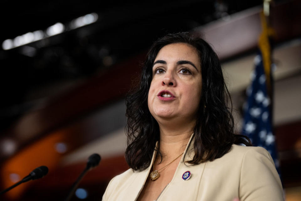 Rep. Nicole Malliotakis, R-N.Y., speaks during a news conference.