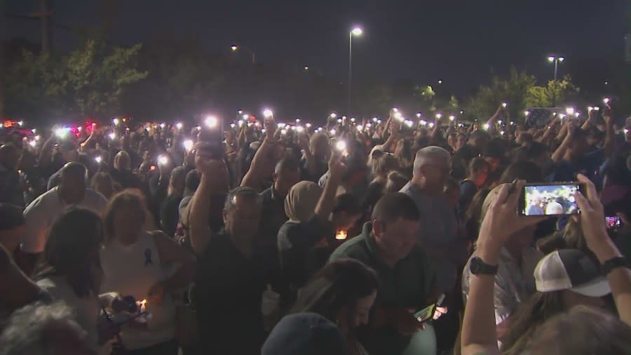Hundreds attended vigil for L.A. Sheriff's Deputy slain in an ambush-style shooting