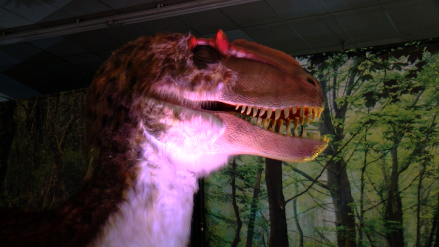 An animatronic dino at Jurassic Quest