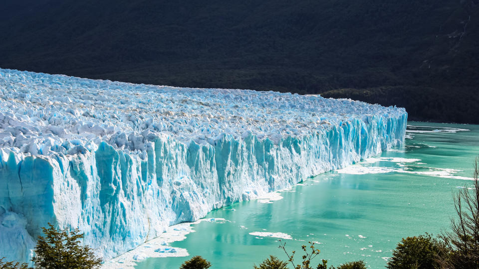 Amazing high view of the Glacier Perito Moreno National Park in Patagonia, Argentina. El Calafate