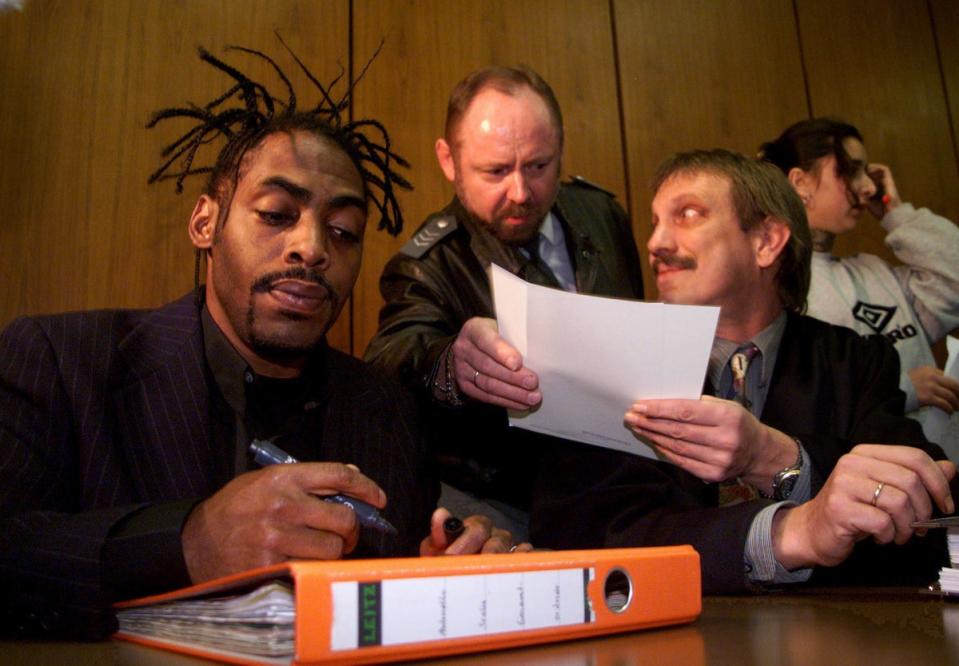 Coolio awaiting the start of his trial in Germany after he was charged with robbery (Reuters)