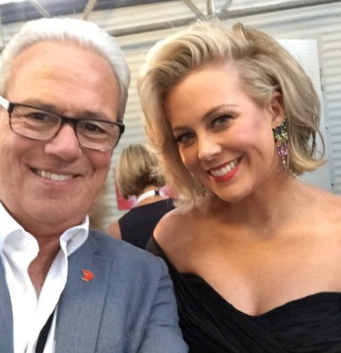 John Deeks with Sunrise host Sam Armytage