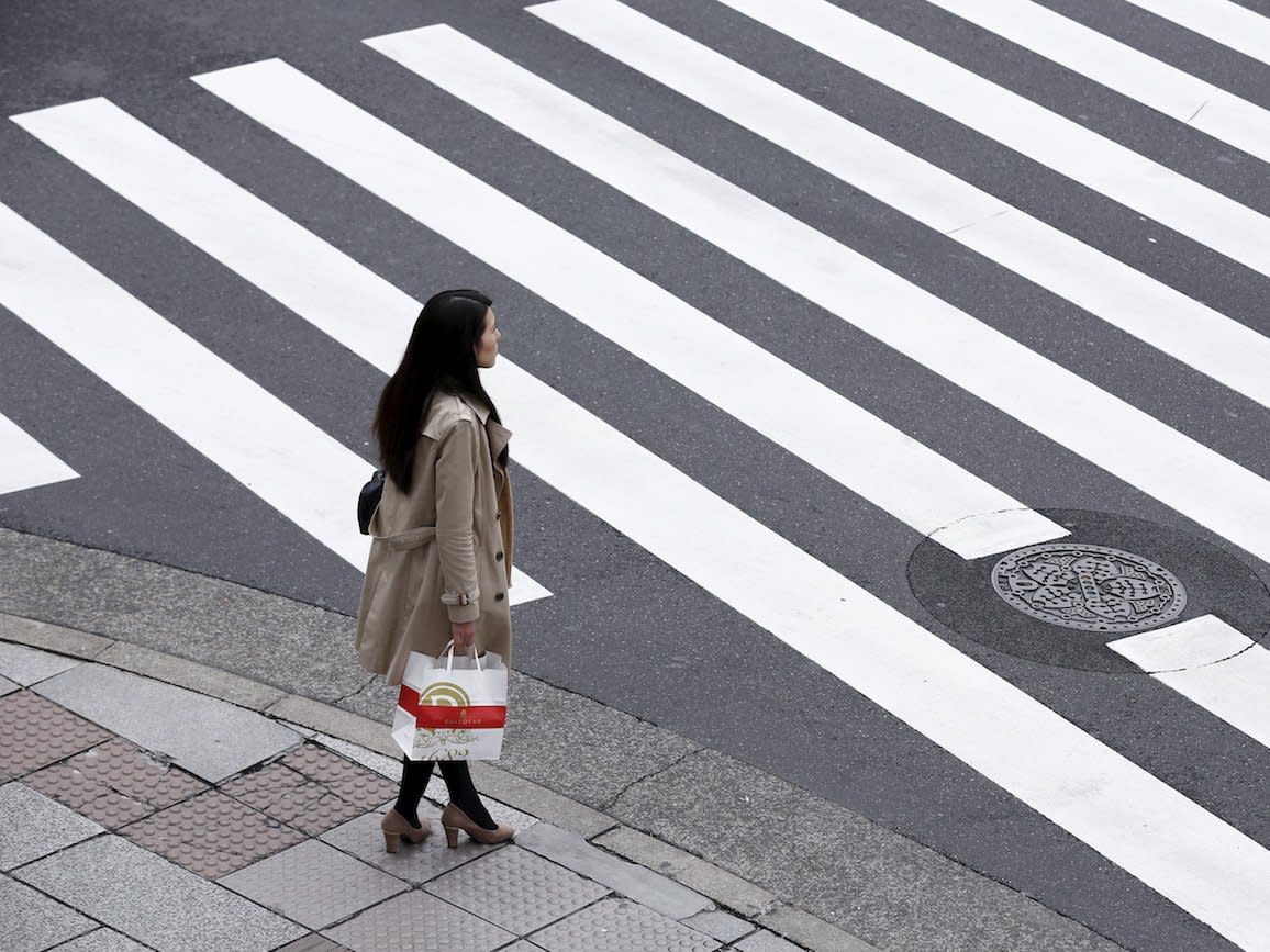 shopping bag crosswalk