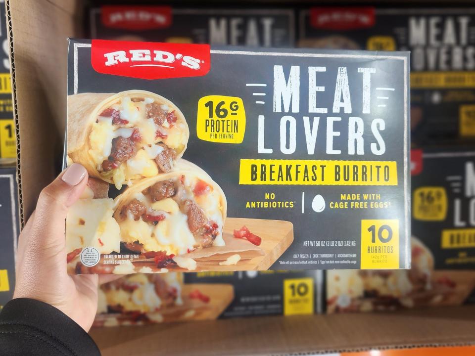 Red's meat-lovers breakfast burritos