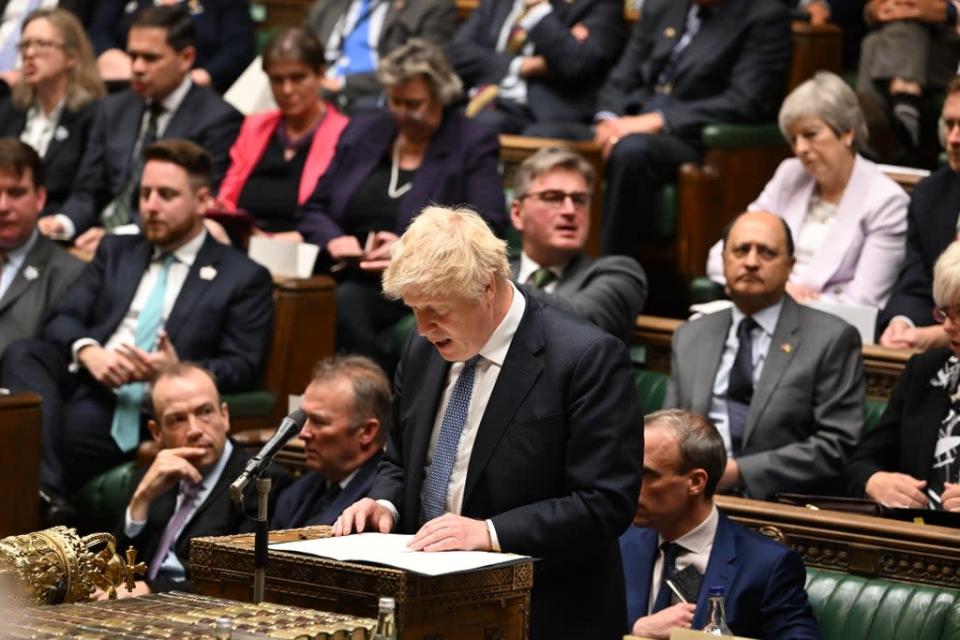 Boris Johnson has been accused of misleading Parliament by one of his own MPs as the number of Tories calling for him to resign over No 10 lockdown parties continues to grow (UK Parliament/Jessica Taylor/PA) (PA Media)