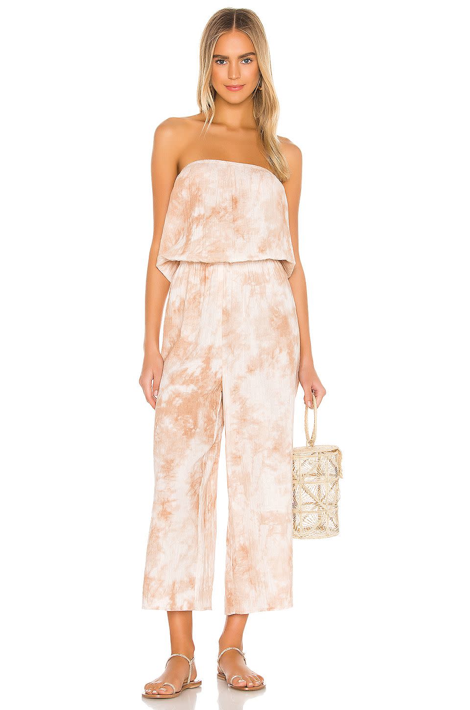 5) Show Me Your Mumu Estelle Jumpsuit in Twisted Tie-Dye Tan