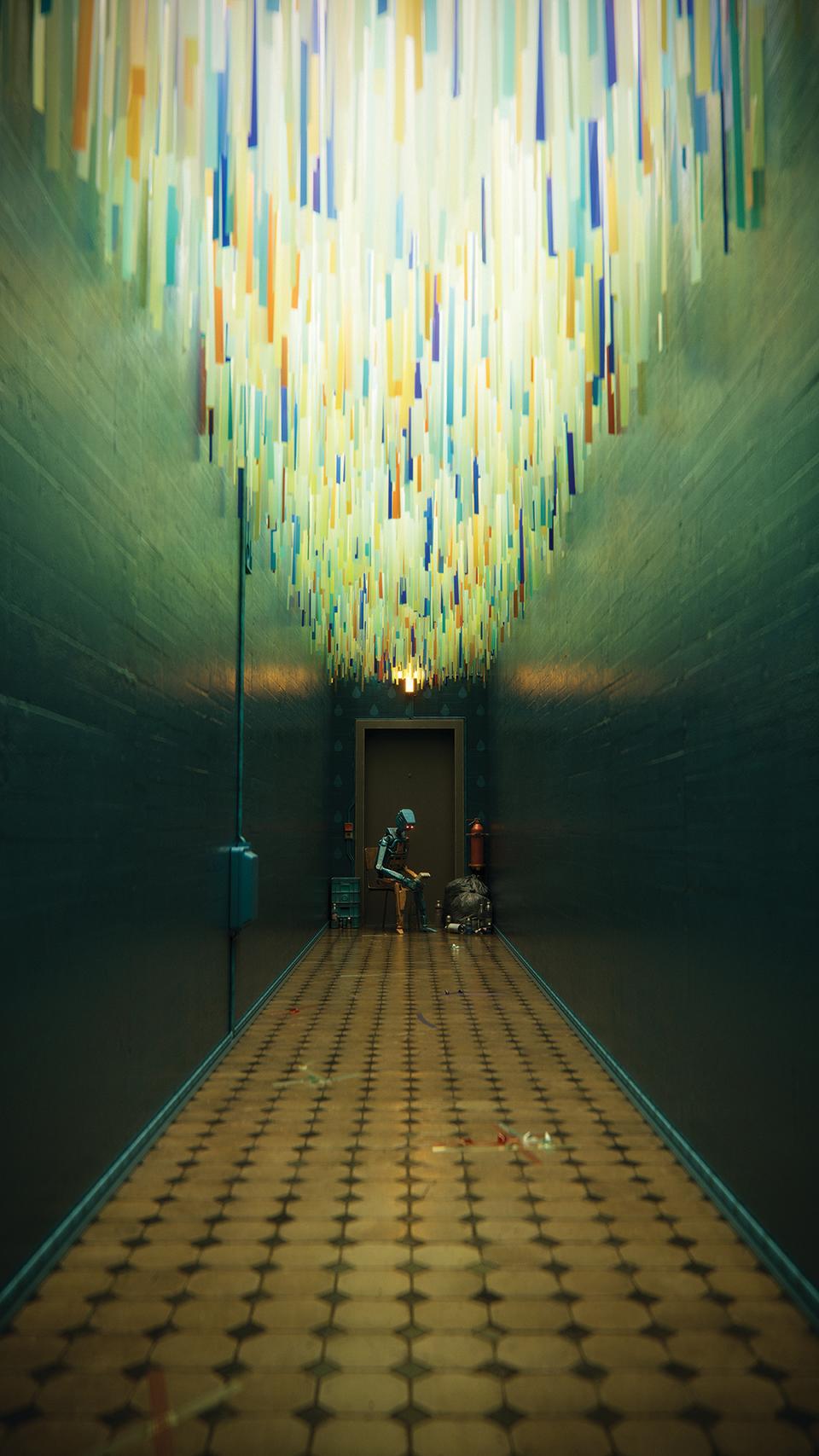 The art of Cornelius Dämmrich; a stylised corridor render
