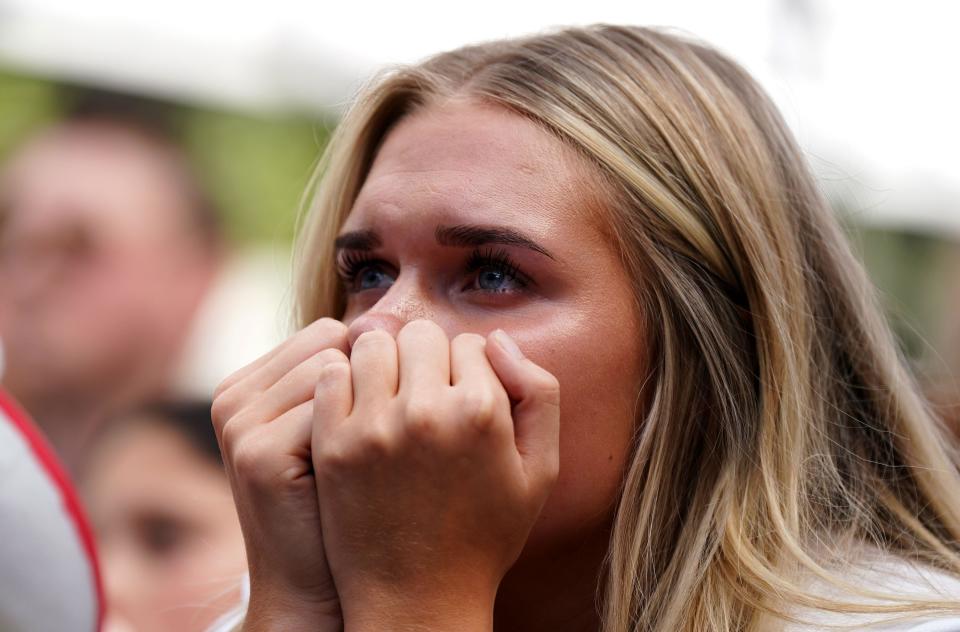 An England fan watches on in Croydon dejectedly as Spain won their first World Cup. Photo: PA