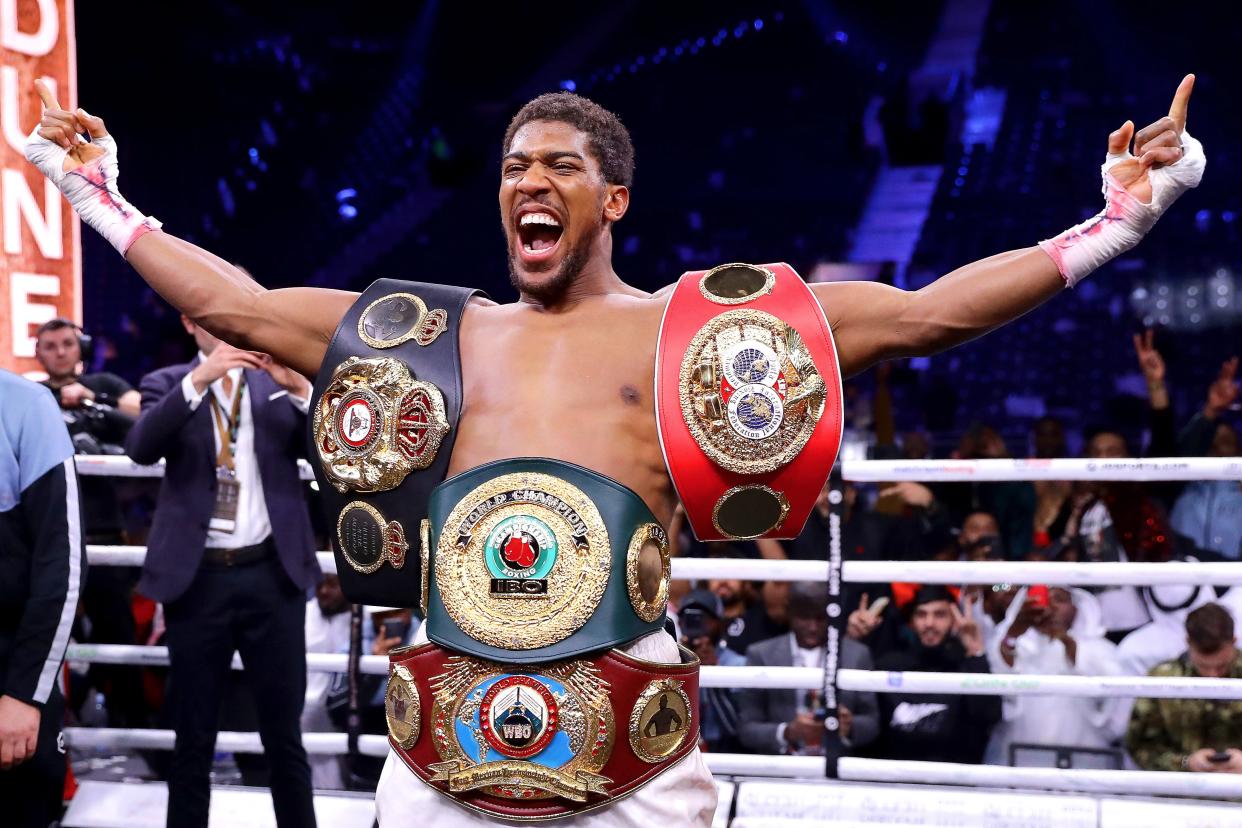 <p>Anthony Joshua has not fought since regaining his heavyweight titles against Andy Ruiz Jr in Saudi Arabia last year</p> (Getty Images)