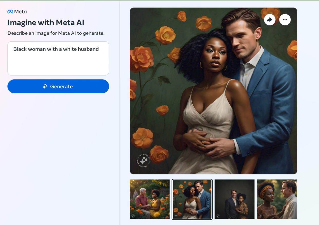 AI-generated photo of interracial couple