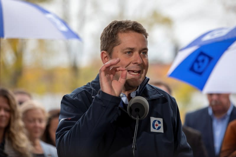 Leader of Canada's Conservatives campaigns in Fredericton