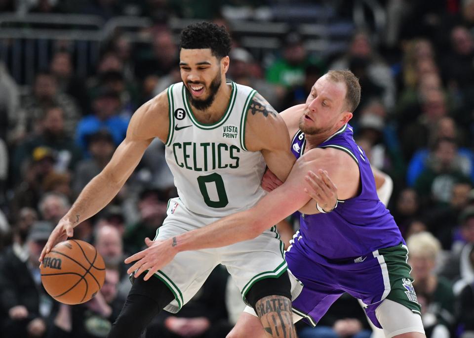 The Celtics' hopes for the East's top seed got a big boost after a 140-99 win over the Bucks on March 30.