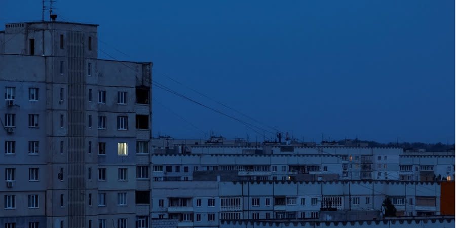 A view of apartment buildings in Saltivka, one of the most affected residential areas in Kharkiv, Ukraine, May 16, 2024.