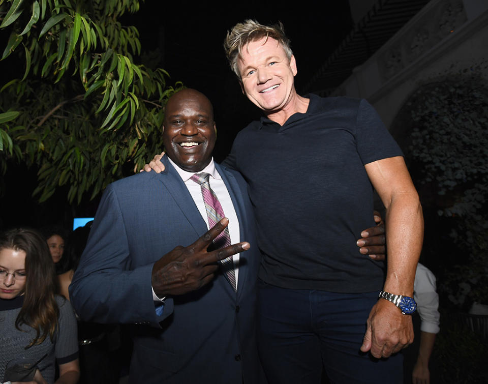 Shaquille O’Neal and celebrity chef Gordon Ramsay (Photo: Emma McIntyre/Getty Images for Apple)