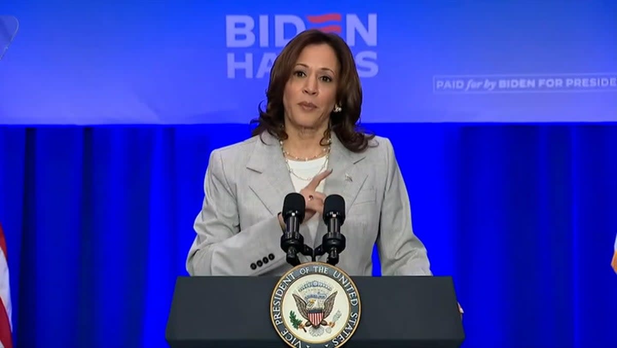 Kamala Harris blasts Republican ‘extremists’ who ‘don’t know how a woman’s body works’. (Reuters)