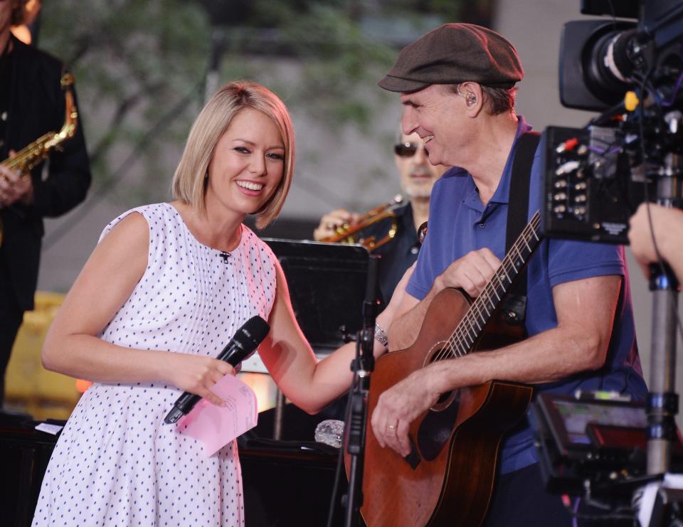 'Today' co-host Dylan Dreyer speaks to James Taylor on NBC's 'Today' at the NBC's TODAY Show on June 15, 2015 in New York, New York.