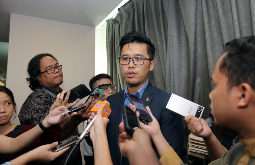 DAPSY chief Howard Lee says not only did Datuk Seri Najib Razak breach the GST Act 2014, the latter also sought to blame the matter on the ‘tax holiday’ before the repeal of the consumption tax last year. ― Picture by Farhan Najib