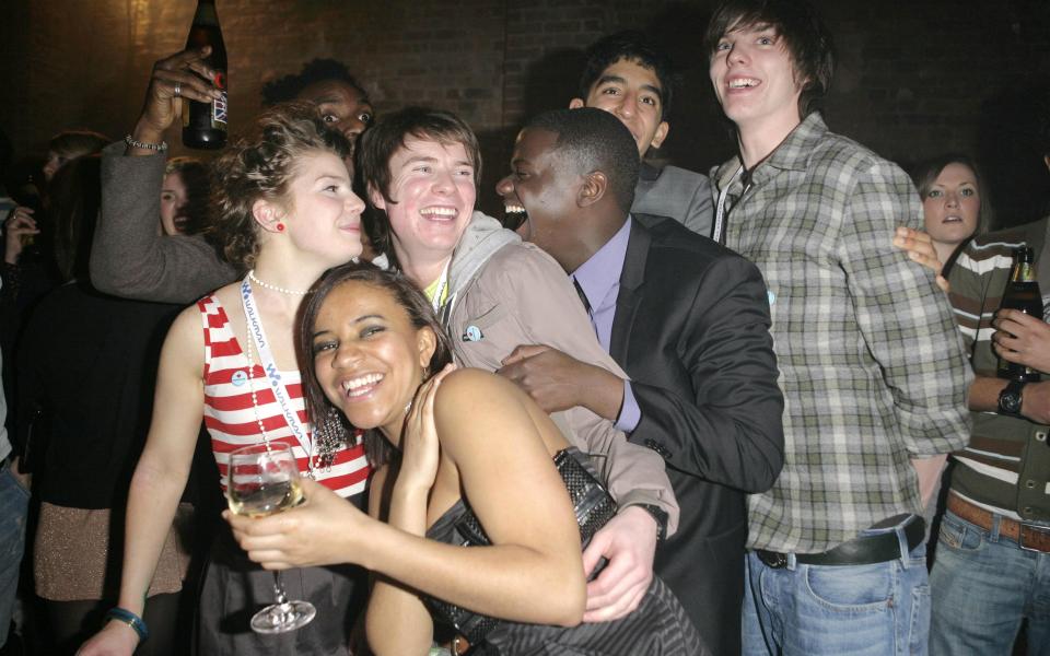 Nicholas Hoult, far right, with the cast of Skins - Credit:  Carmen Valino