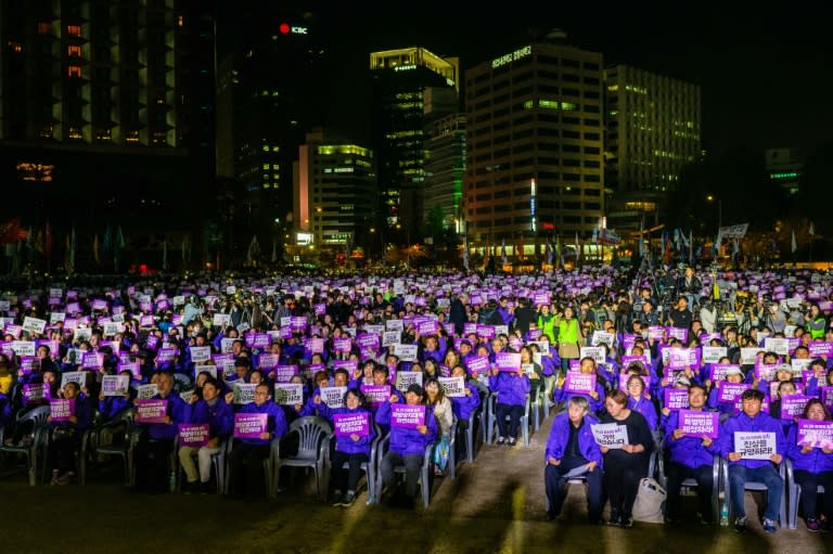 Un acto en memoria de las víctimas de la estampida en la que murieron 159 personas durante la celebración de Halloween en el distrito de Itaewon organizado en Seúl el 29 de octubre de 2023, al cumplirse un año de la tragedia (Anthony Wallace)