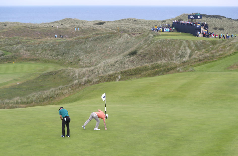 The 16th hole at Royal Portrush is one of many challenging holes. (Getty)