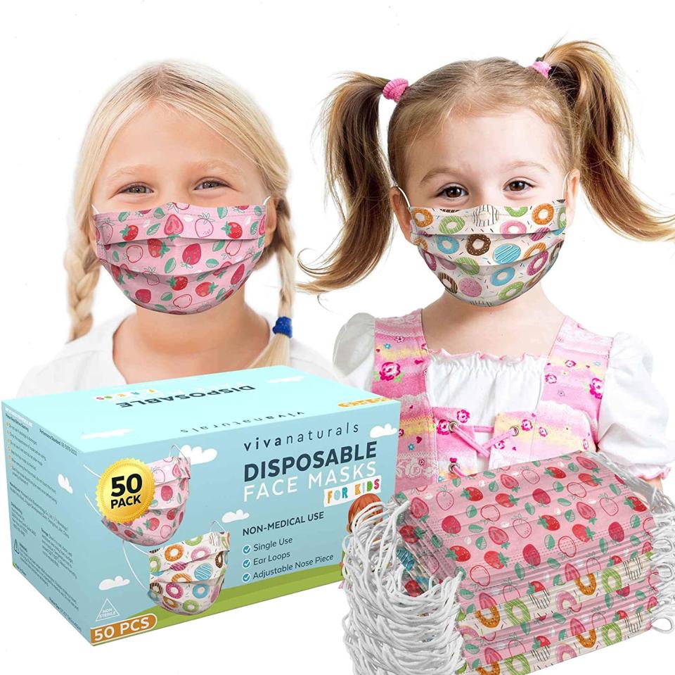 3-ply face masks are available in fun and colourful prints for both adults and kids. Viva Naturals - Amazon, $25 (originally $30) 