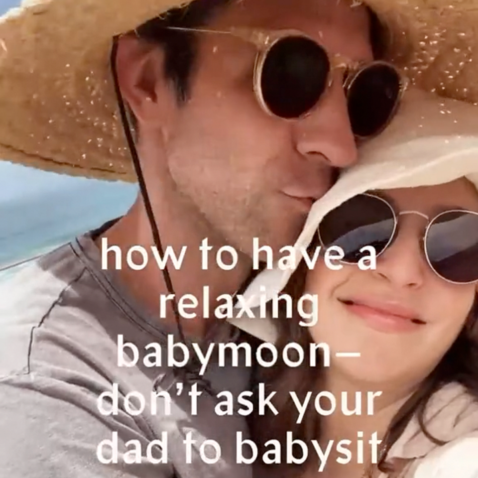 Molly Madfis and her husband, Gideon Boomer, on their babymoon in July 2022.  (almostmakesperfect / TikTok)