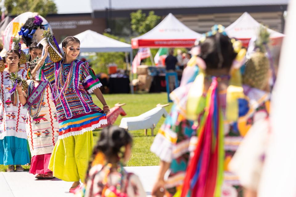 Girls from Oaxaca en Utah perform at La Guelaguetza at Heritage Park in Kaysville on Saturday, July 22, 2023. La Guelaguetza is an event held to celebrate the rich culture and traditions of Oaxaca, Mexico. | Megan Nielsen, Deseret News