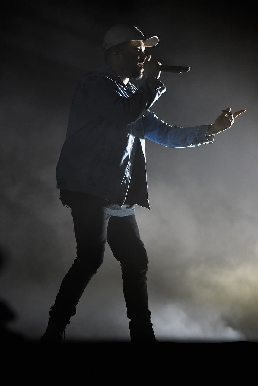 <p>The Weeknd performs onstage during the 2017 Firefly Music Festival on June 17, 2017 in Dover, Delaware. (Photo by Kevin Mazur/Getty Images for Firefly) </p>