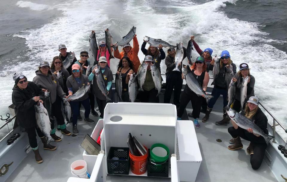 The GSSA all-ladies “Fish Like a Girl” salmon trip aboard the Salty Lady on July yielded limits of king salmon for all aboard.