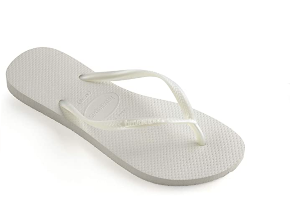 Havaianas Women's Slim Flip Flop in White. Image via Amazon.