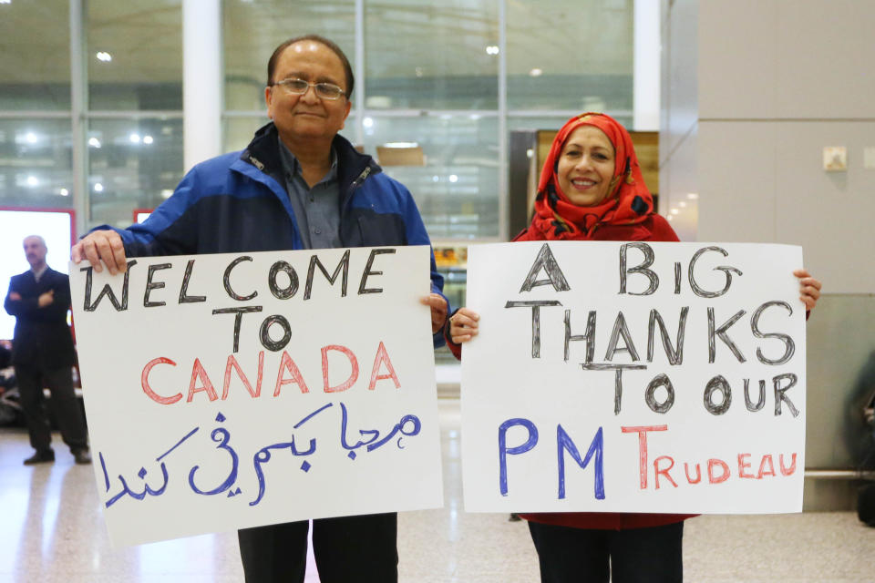 Syrian refugees begin to arrive in Canada at Pearson International Airport in Mississauga on Dec, 10, 2015.&nbsp;