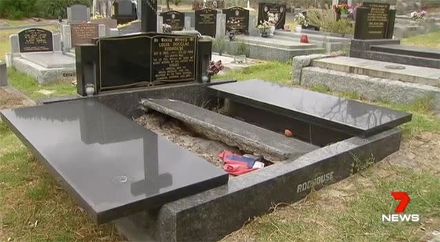 Some graves have been trashed. Source: 7 News