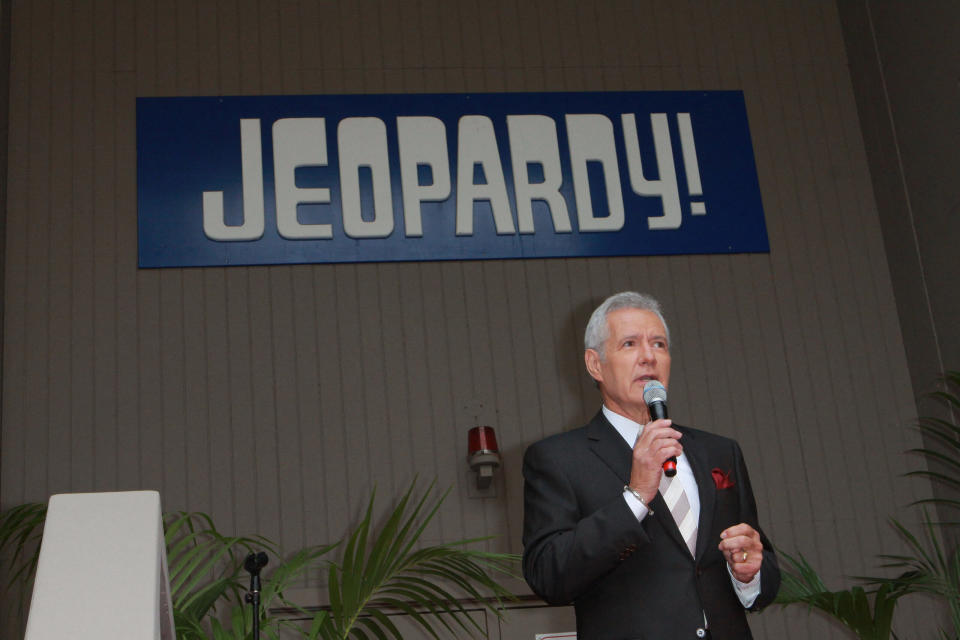 Alex Trebek at the ''Jeopardy!'' Hall of Fame Ribbon Cutting Ceremony