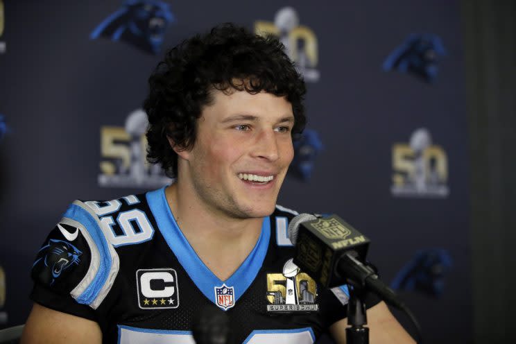 Luke Kuechly returned to practice Wednesday after suffering a concussion. (AP)