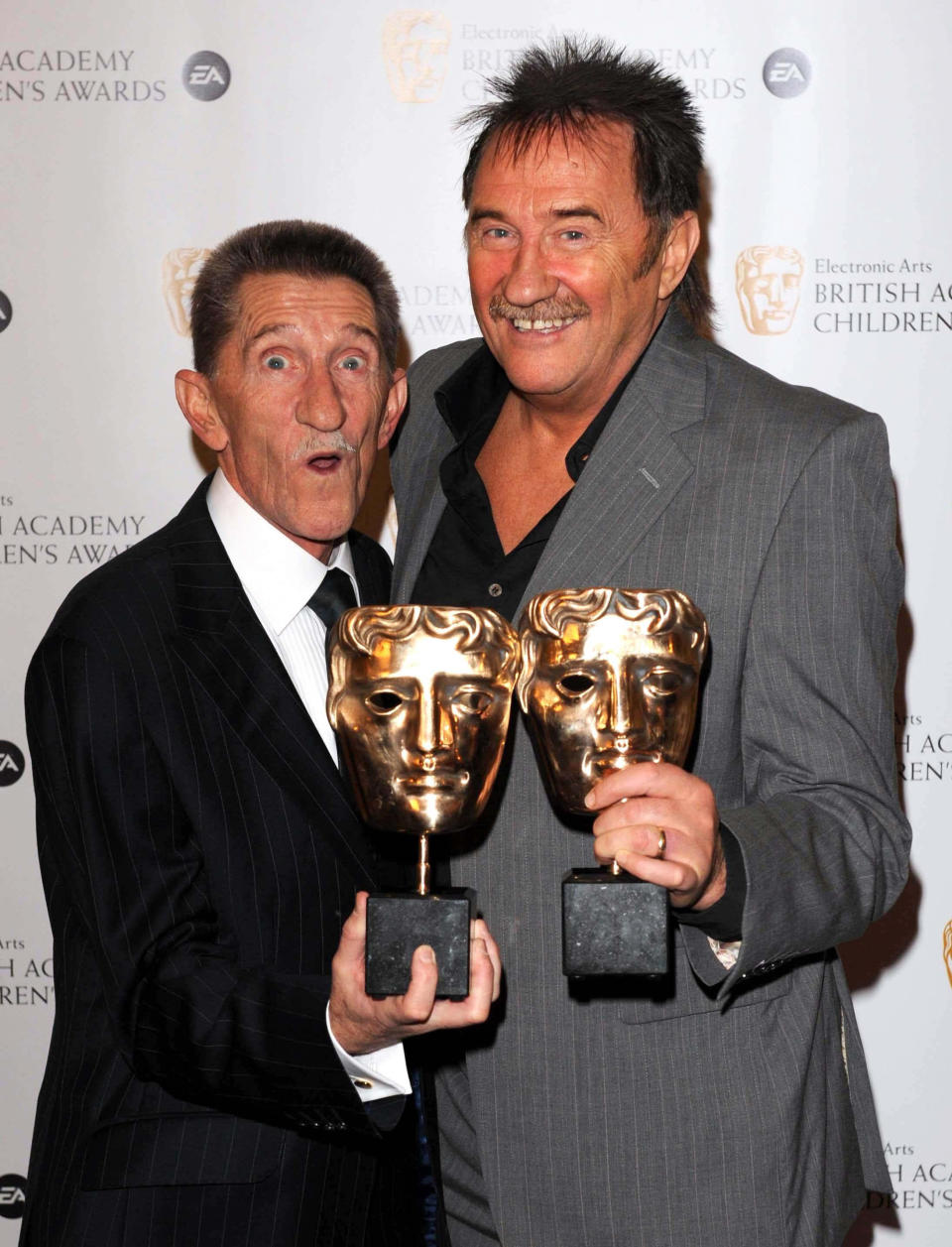 The Chuckle Brothers with the Special Award at the EA BAFTA Kids Awards at the Hilton Hotel in London.