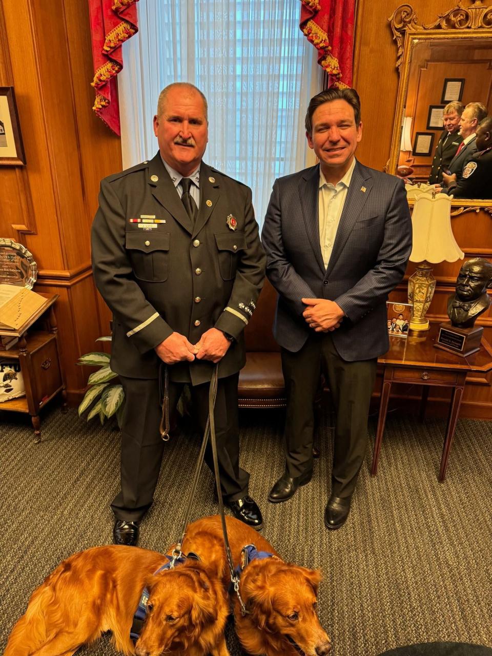 Florida Chief Financial Officer and State Fire Marshal Jimmy Patronis recognized Clay County Fire Rescue Firefighter John Long as the 2023 Professional Firefighter of the Year at the Fire Service Awards in Tallahassee on Tuesday.