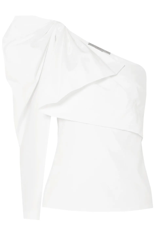 Stella McCartney One Shoulder Poplin Top