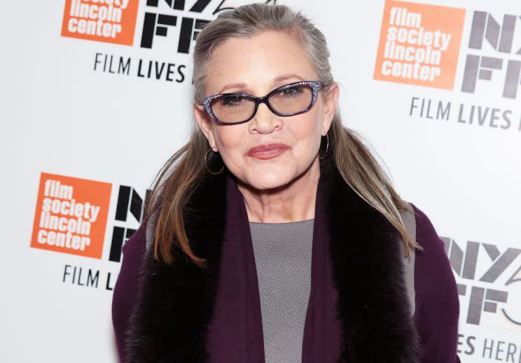 Carrie Fisher attends the 54th New York Film Festival 'Bright Lights' screening at Alice Tully Hall on October 10, 2016 in New York City. (Photo: CJ Rivera/FilmMagic/Getty Images)