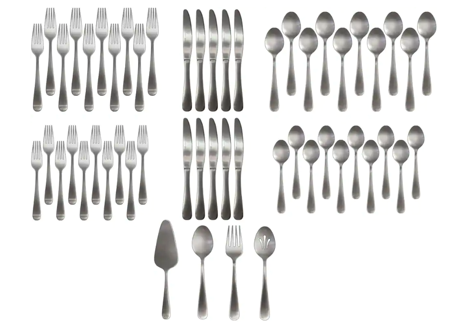 CANVAS Avery 54pc Stainless Steel Flatware Set. Image via Canadian Tire.